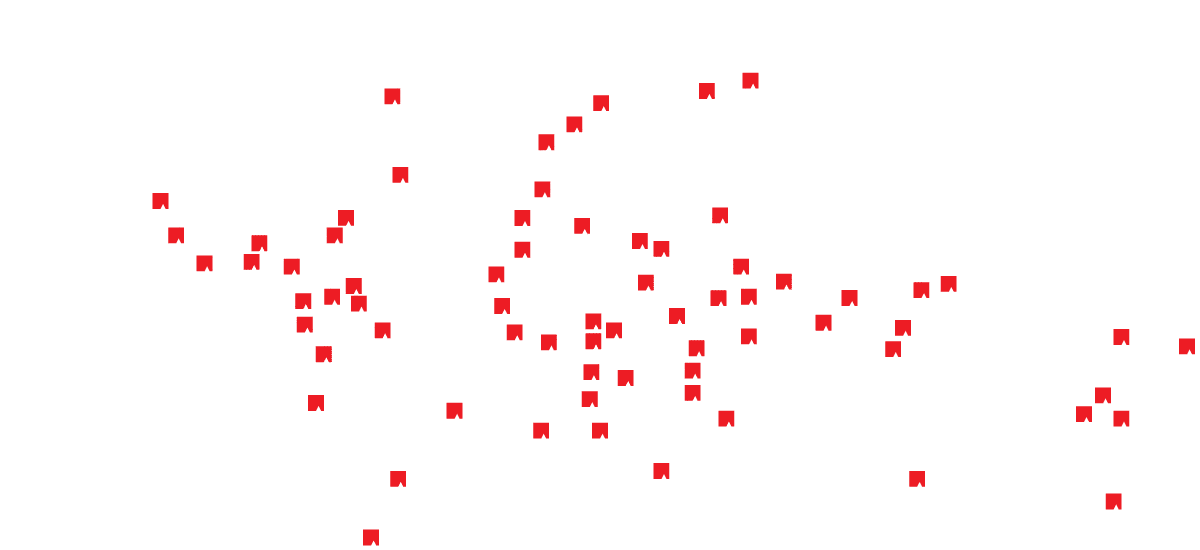 world map with pins